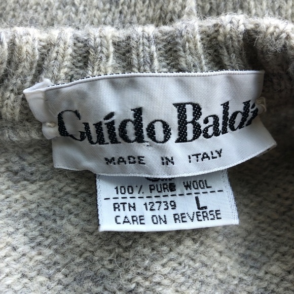 Guido Baldi 100% Pure Wool Made in Italy Argyle Sweater Size Large - Picture 5 of 8